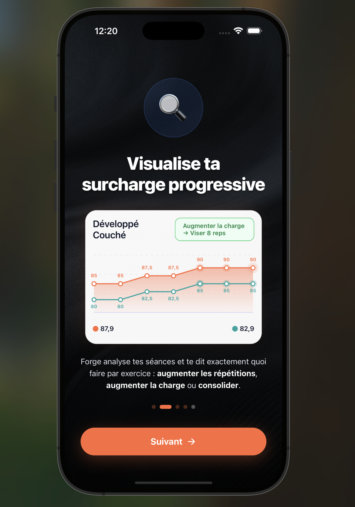 Interface de l'application Forge